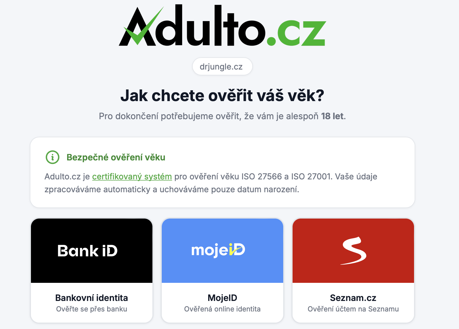 Jak jednoduše ověřit věk přes Adulto 1 Snimek obrazovky 2026 04 11 v 9.15.38
